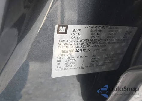 2016 Chevrolet Colorado Wt z USA, uszkodzony, nr VIN 1GCGTBE36G1310677